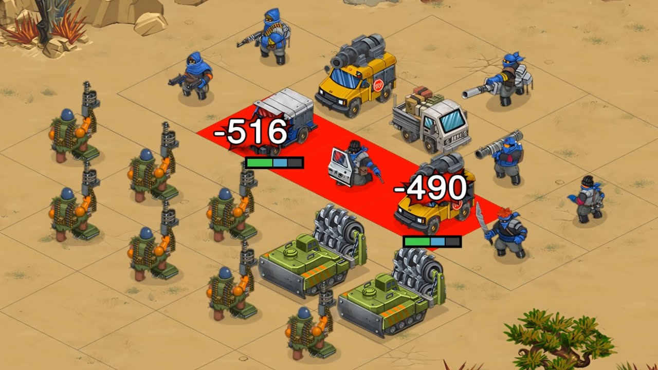 Battlenations Brutalizer Tank in Action against Rebels and Silverwolves