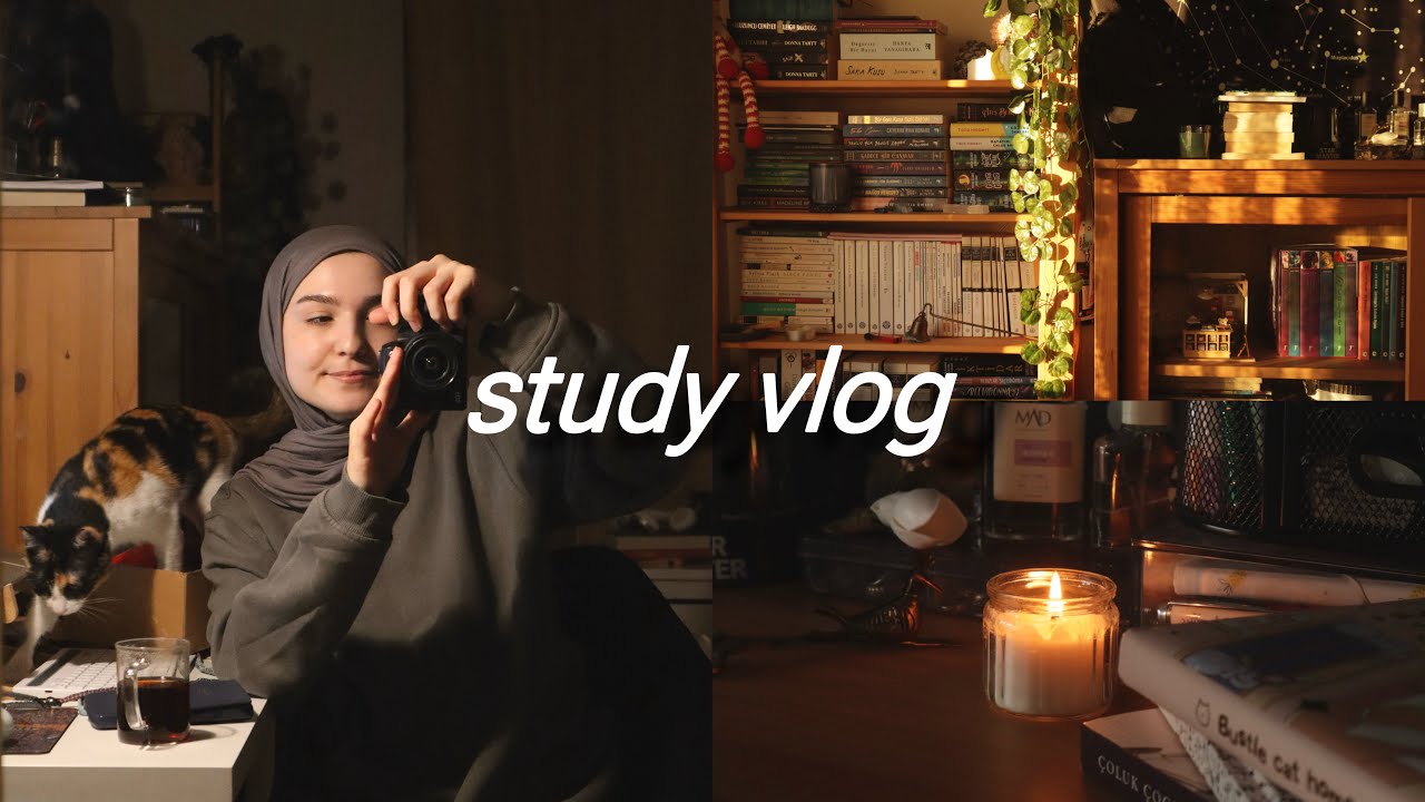benimle iki gün: oda & kitaplık turu, ders çalışma vlogu