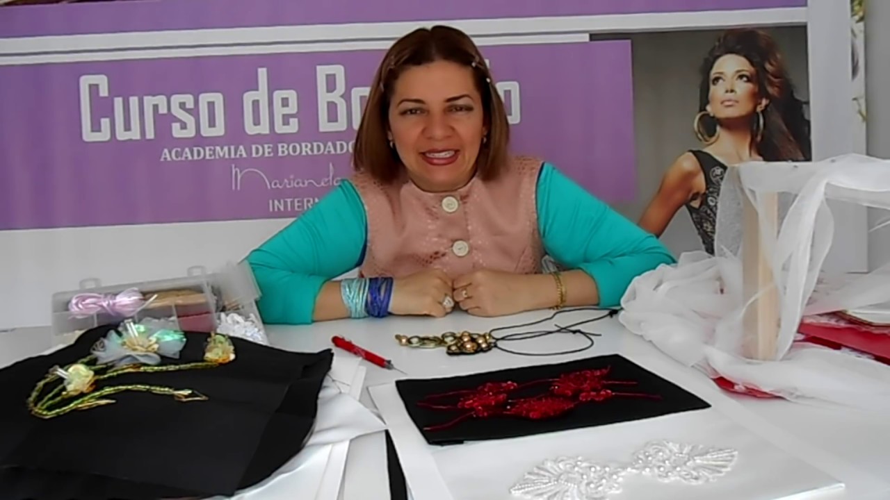 Curso de bordado en pedrería alta costura, información, Marianela isashi 1/2