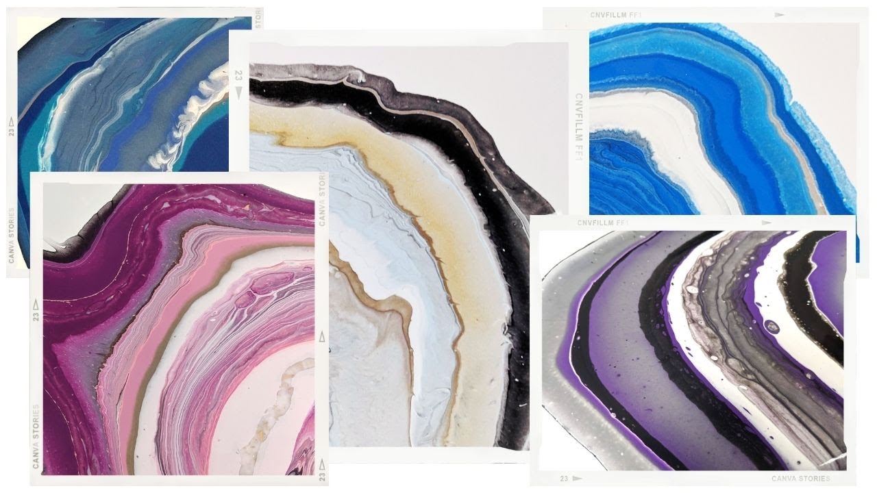 GEODE PAINT POUR COMPILATION - My First 10 Geode Pours - Acrylic Pour Painting - Geode Painting