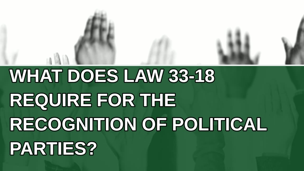 What does Law 33-18 require for the recognition of political parties? #Shorts