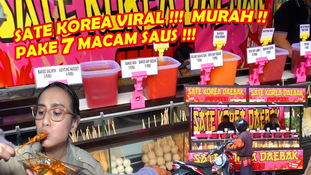 ADA BTS ARMY JUALAN SATE KOREA SEAFOOD MURAH DAN LARIS !!! SATE KOREA DAEBAK