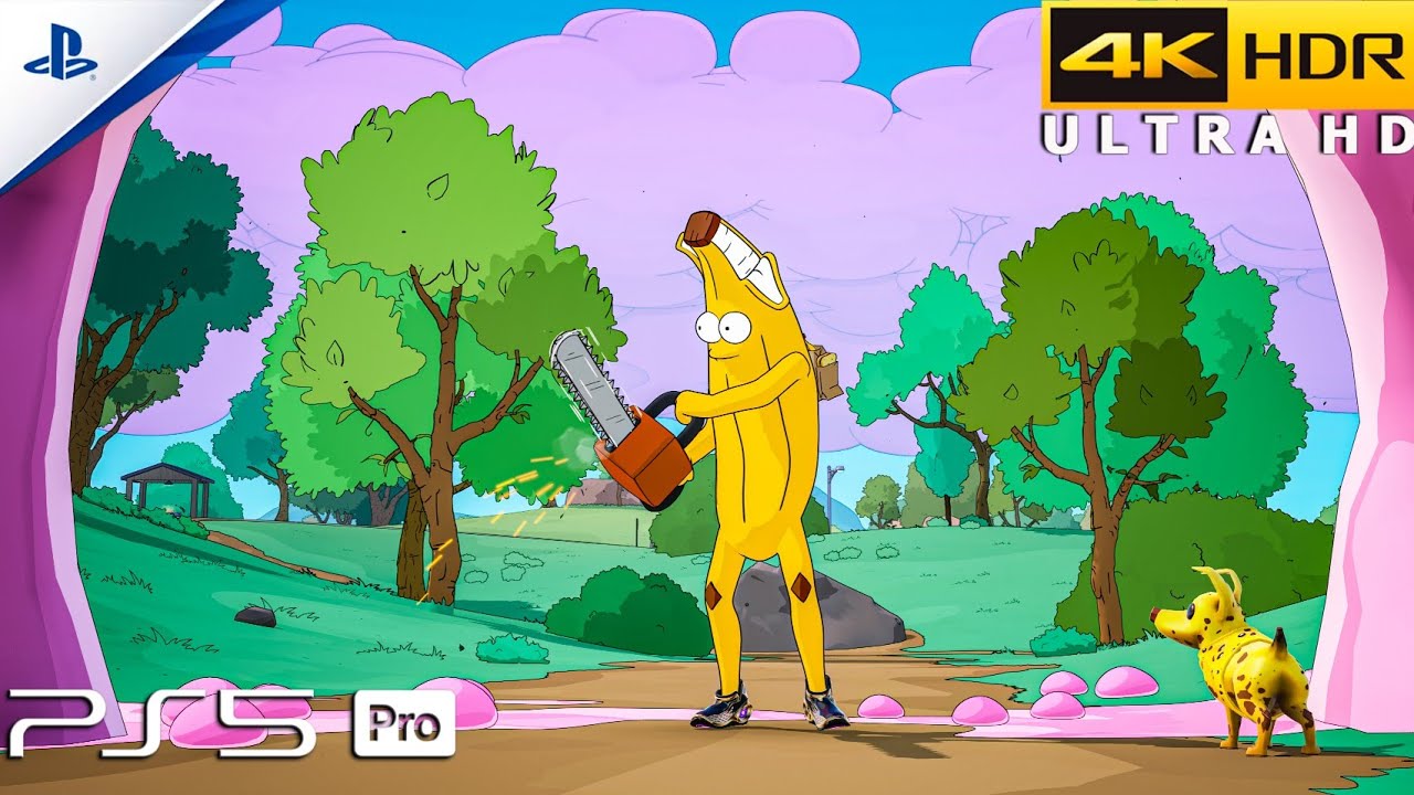 Fortnite (PS5 Pro) 4K 120FPS HDR Gameplay | Skin Springfielder Peely (The Simpsons)