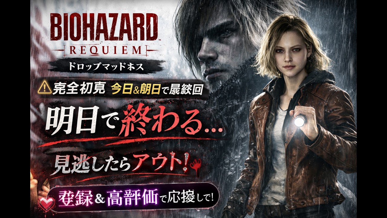 #002【バイオハザード：レクイエム】初見プレイ⚠️今日と明日で終わらせる…生き残れる？｜ドロップマッドネス  #vtuber #residentevil9 #residentevil9requiem