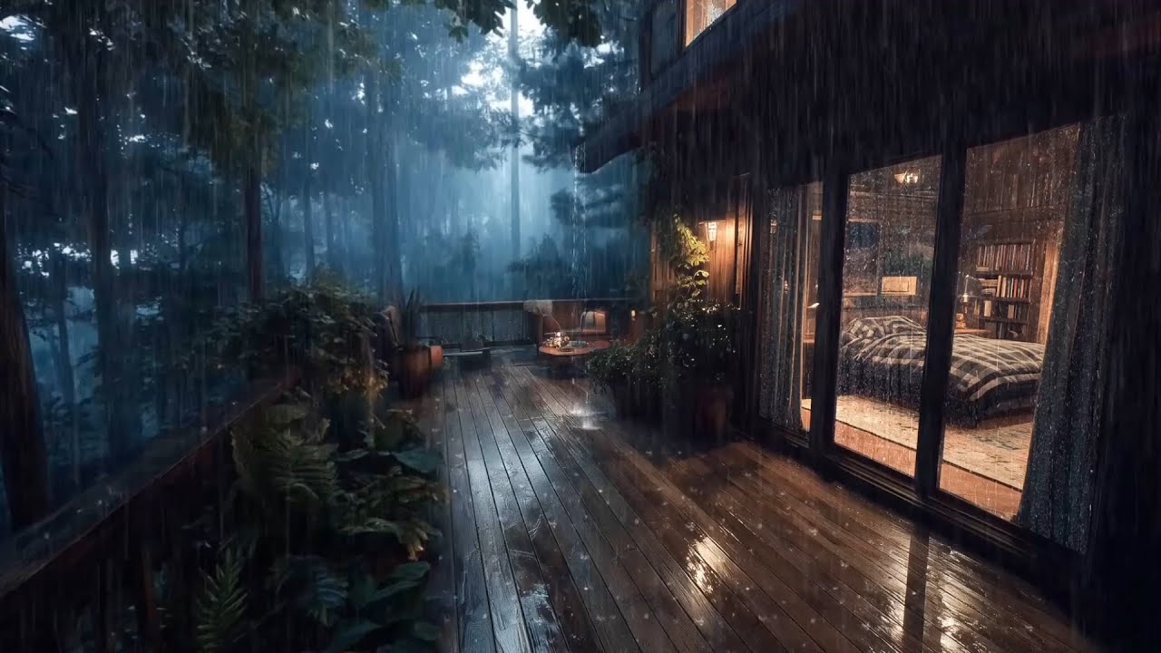 Peaceful Night Rainfall | Nature Forest Sounds for Sleep, Focus & Meditation