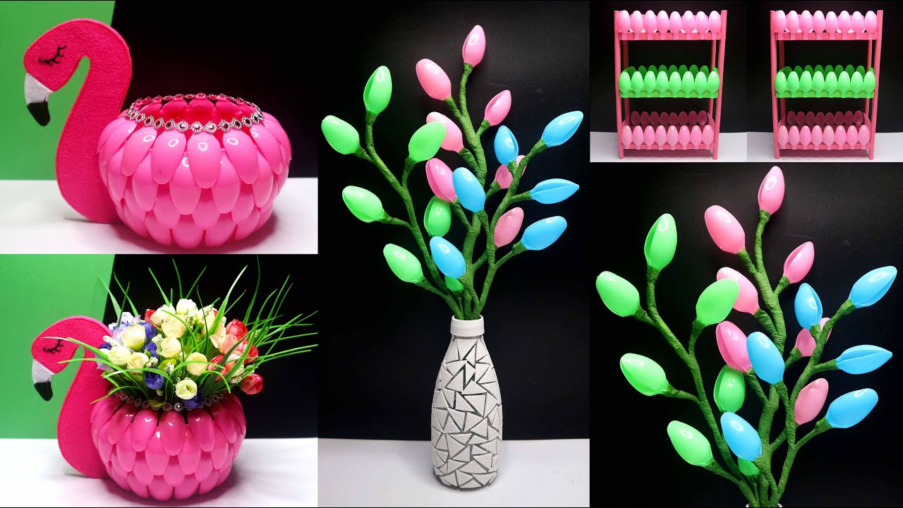 Plastic Spoon Craft Ideas | Best Waste Plastic Spoons | 3 Ide Kreatif Sendok Plastik