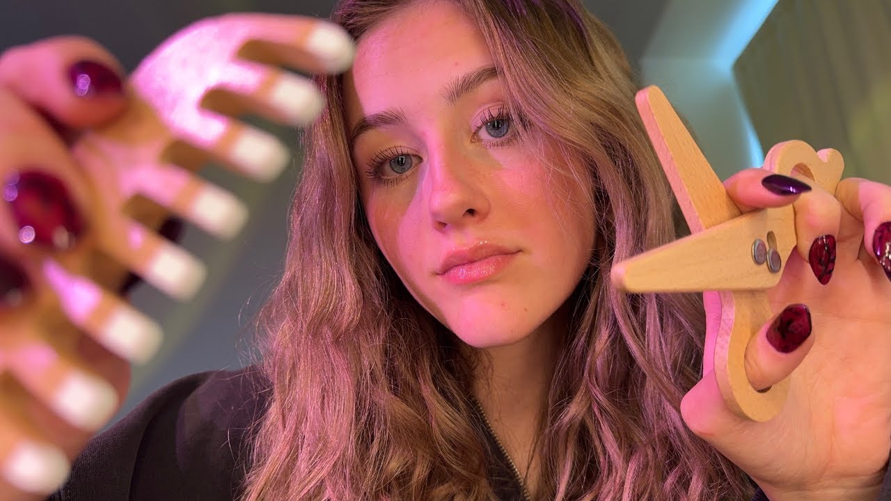 Soft Spoken ASMR Wooden Haircut Roleplay ✂️ Styling, Brushing, & Clipping for Deep Sleep