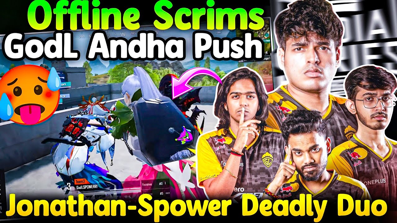 🇮🇳BGIS Offline Scrims🚨 GodLike Andha Push🥶 Jonathan Spower Duo Domination😈 23 Finishes Total🔥