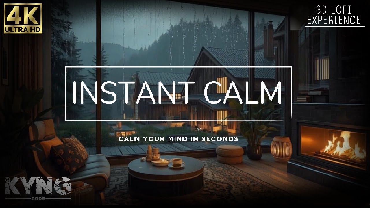 🔥LOfi Atmosphere Peaceful Ambience, Fireplace, Calming Thunderstorm, [HQ] LOfi