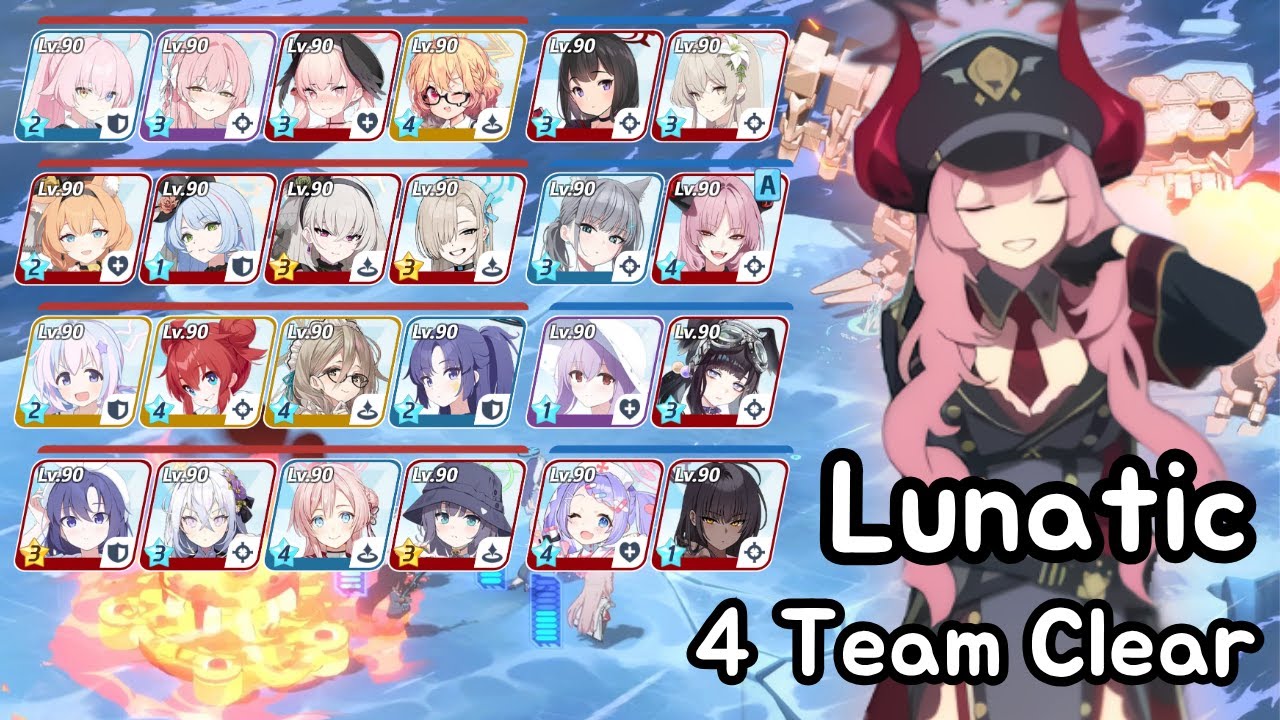 [Blue Archive] Geburah S2 Lunatic (Field) - 4 Team Clear - 51,964,967 - Satsuki Borrow