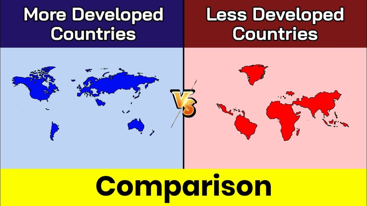 More developed countries vs Less developed countries | rich vs poor | Comparison | Data Duck