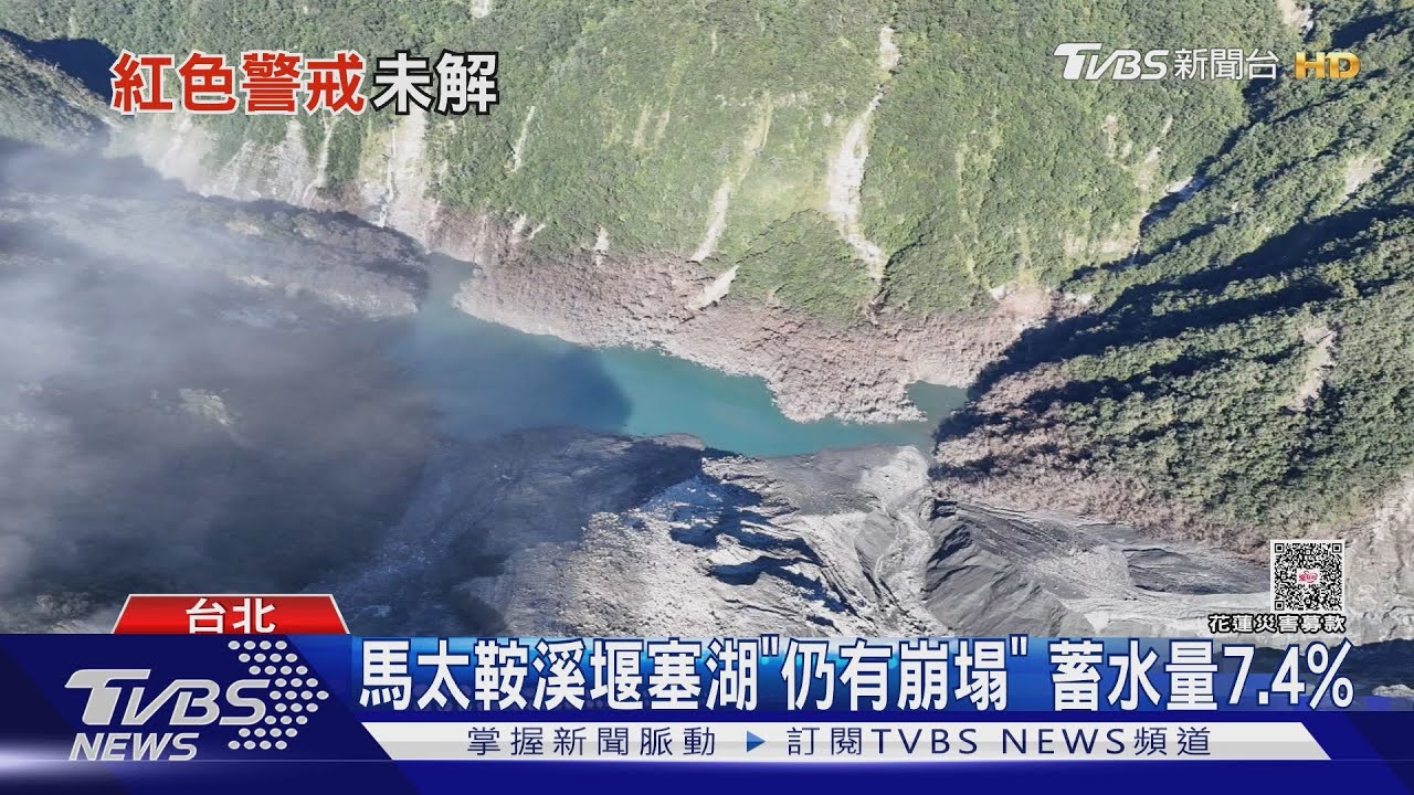 堰塞湖「持續下切」空拍曝 紅色警戒難解除｜TVBS新聞 @TVBSNEWS01