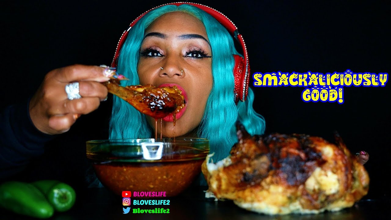 Rotisserie Chicken ASMR  mukbang | by  bloveslife