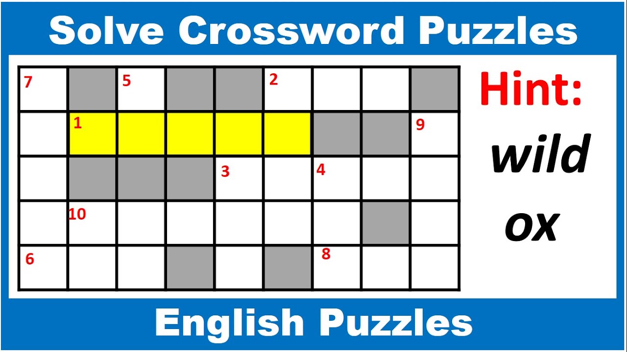 Solve Crossword Puzzles | Crossword puzzle | English Riddles | Think and Answer Puzzle| Puzzle Game