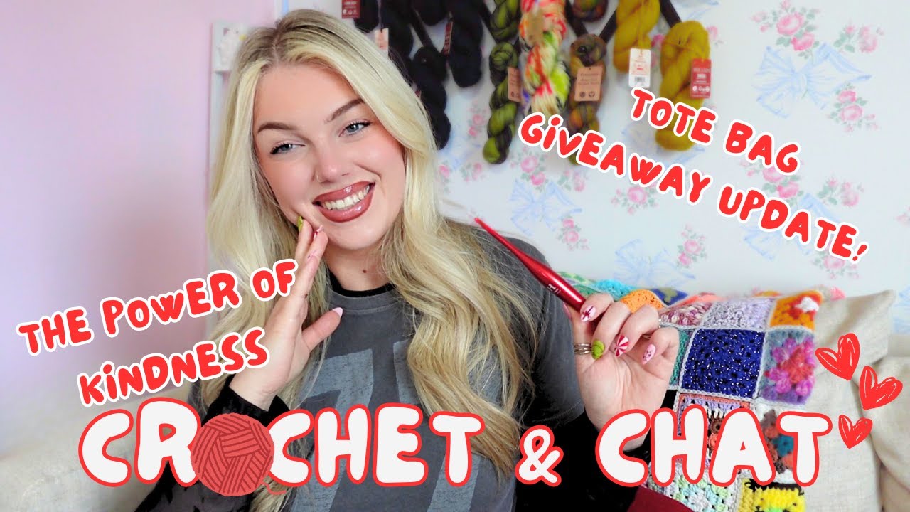Crochet with a friend❤️ - granny square tote bag giveaway & the power of kindness *like on facetime*