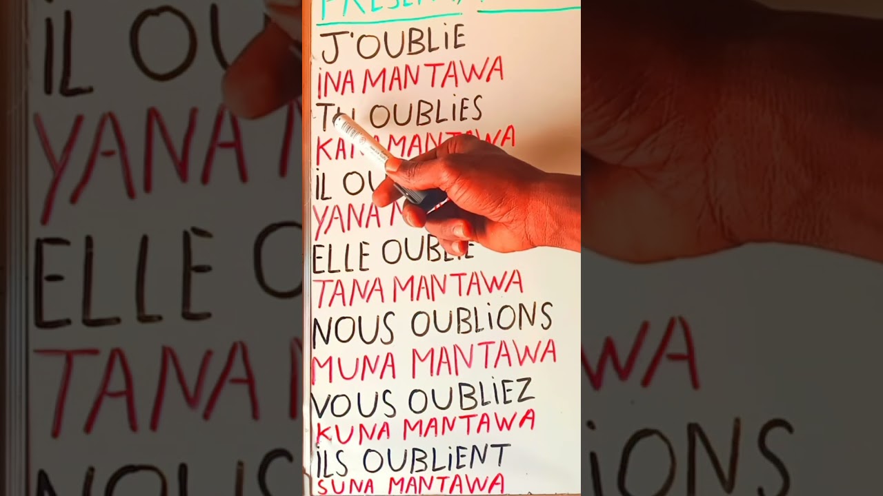 CONJUGAISON DU VERBE OUBLIER AU PR&Eacute;SENT KOYON FRAN&Ccedil;AIS
