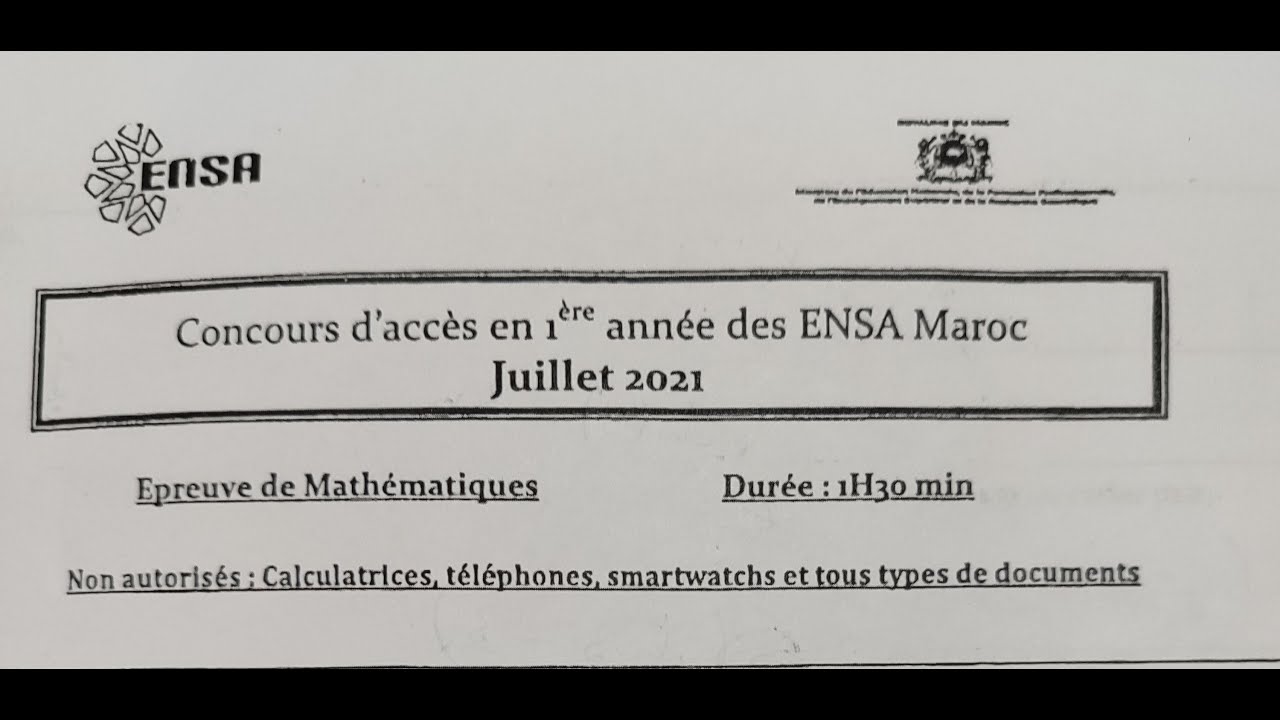 Concours ENSA 2021
