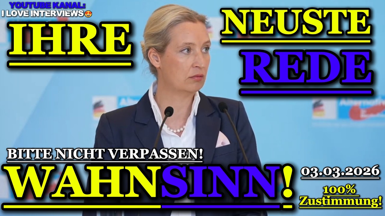 Dr. Alice Weidel , AfD: GÄNSEHAUT REDE!💥 mit 100% ZUSTIMMUNG! 03.03.2026 😍🙏