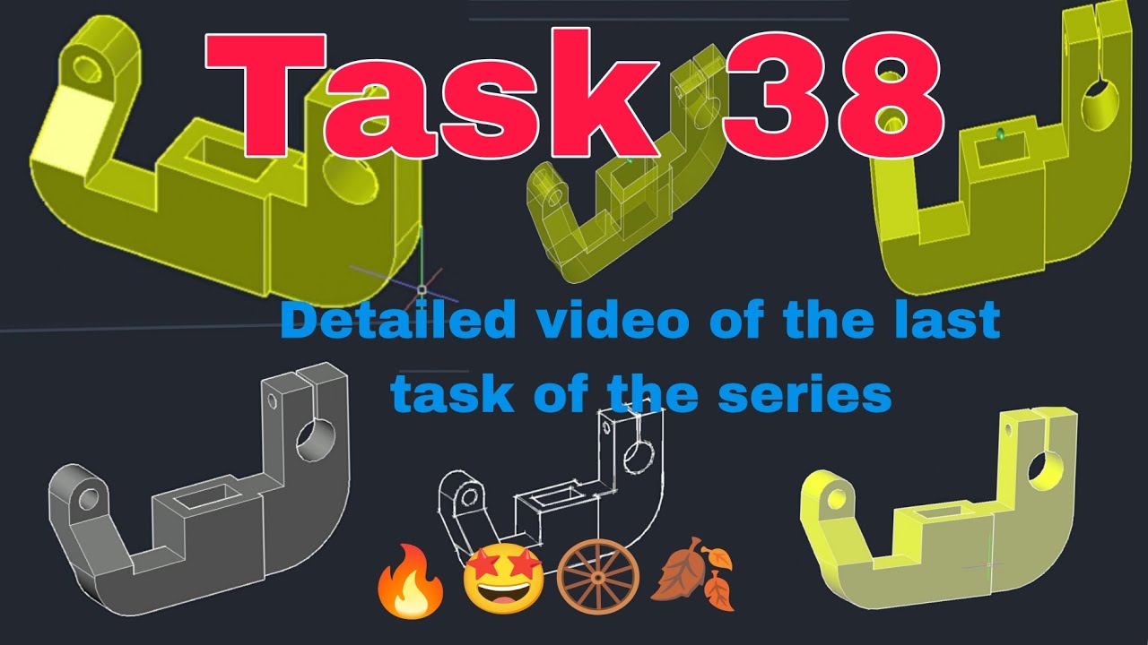 Task 38 | detailed video of the task | AutoCAD for Beginners series🔥🤩🛞