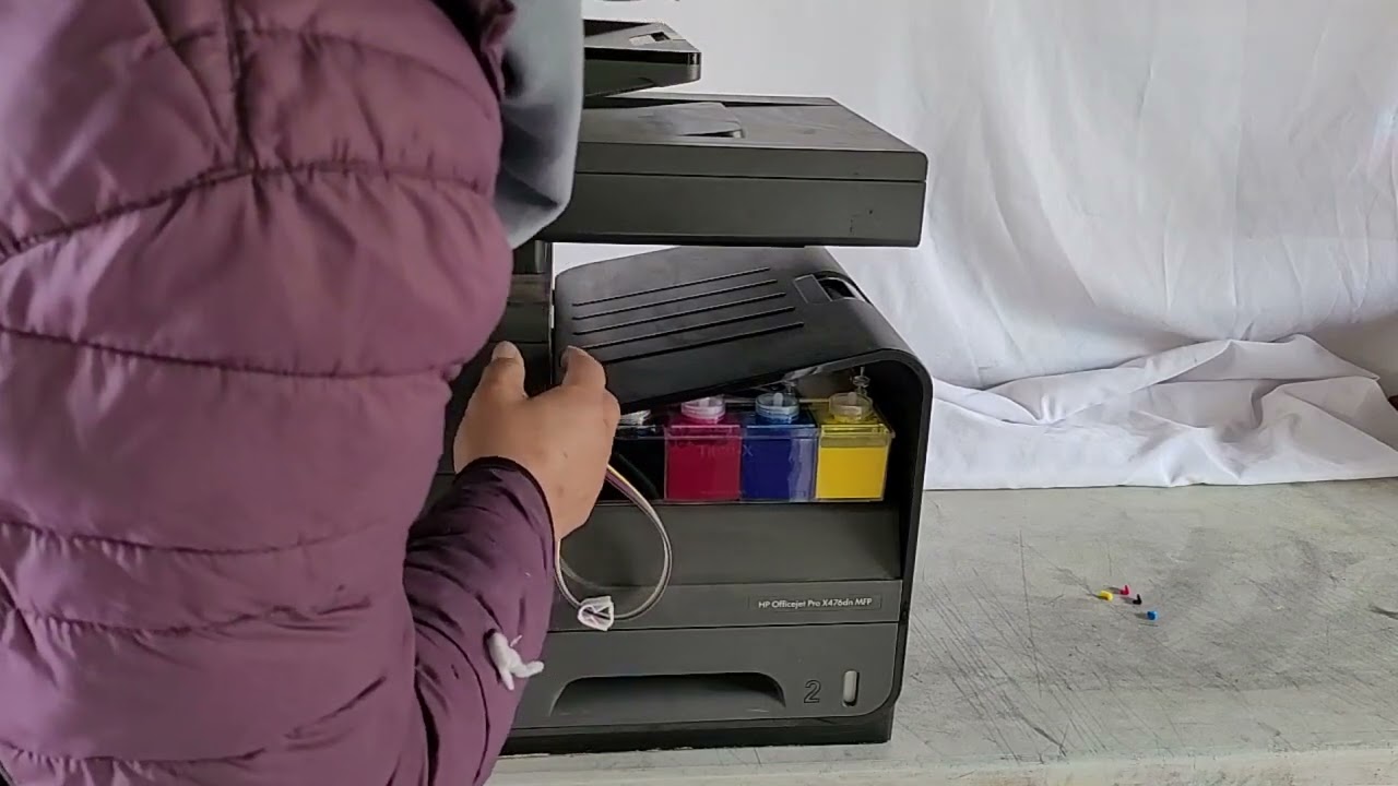 how to install 4 liter titan ciss for HP officejet pro x476dw x576dw