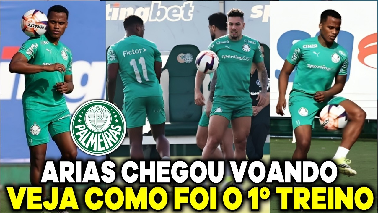 ARIAS CHEGOU VOANDO! OLHA COMO FOI O 1º TREINO DE JHON ARIAS COM O ELENCO DO PALMEIRAS 