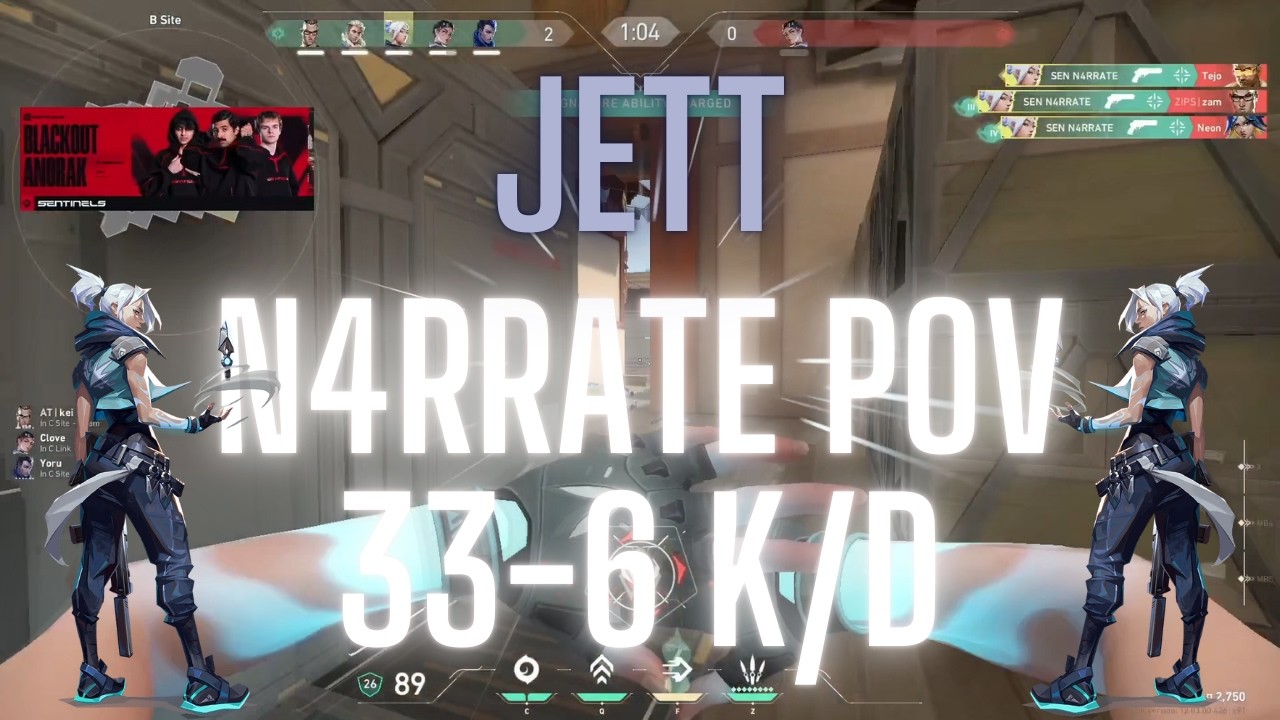 SEN N4RRATE POV Jett on Haven 33-6 K/D (VALORANT Pro POV)