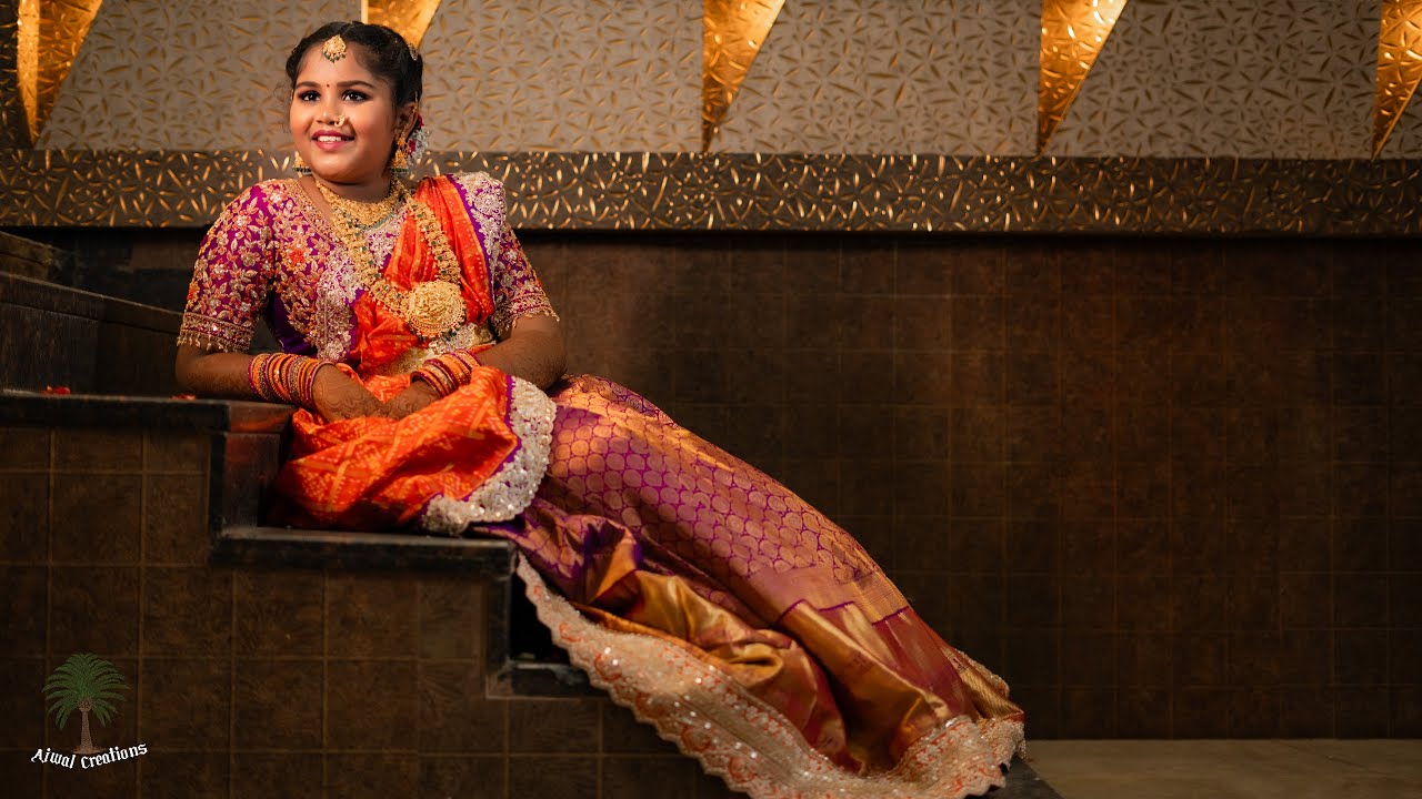 Vedha Sree Grand Half Saree | Elegant 4K Cinematic Teaser | Ajwal Creations 2025