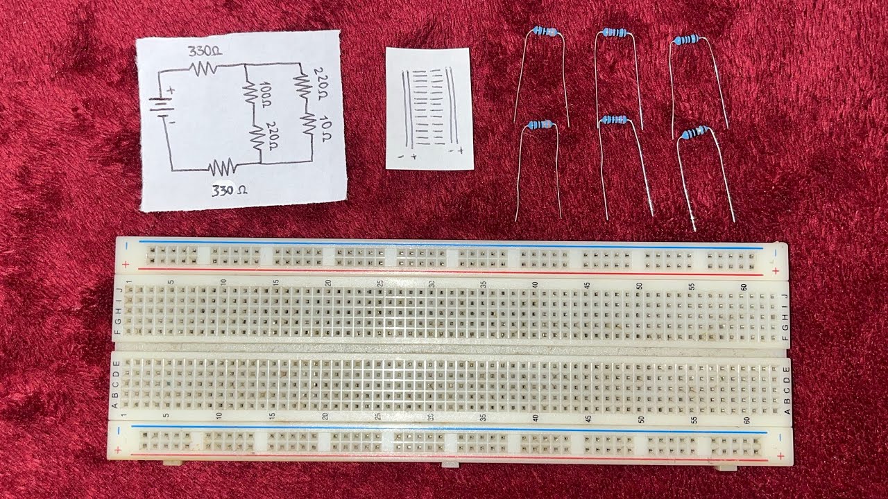Cómo usar el protoboard | Ejemplo fácil | Circuito de resistencias serie paralelo 