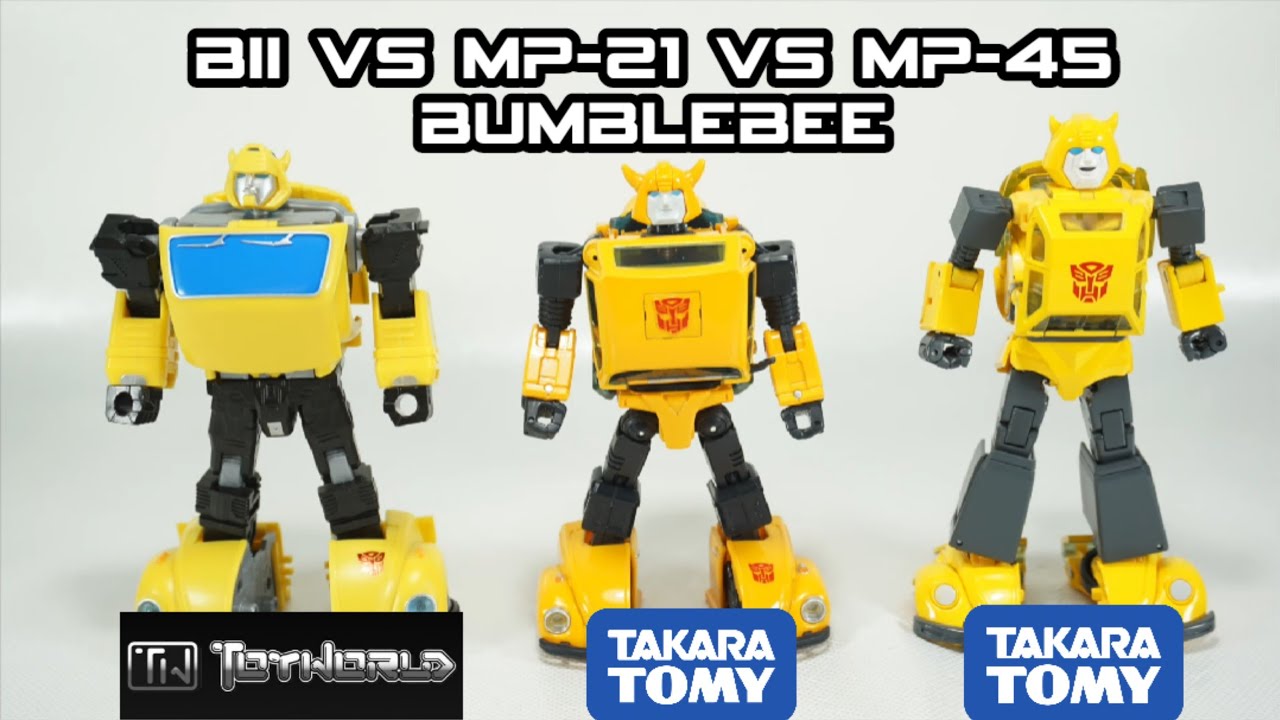 Сравнение: Toyworld TW-03 Bii против Takara Tomy MP-21 Bumblebee против Takara Tomy MP-45 Bumbleb...