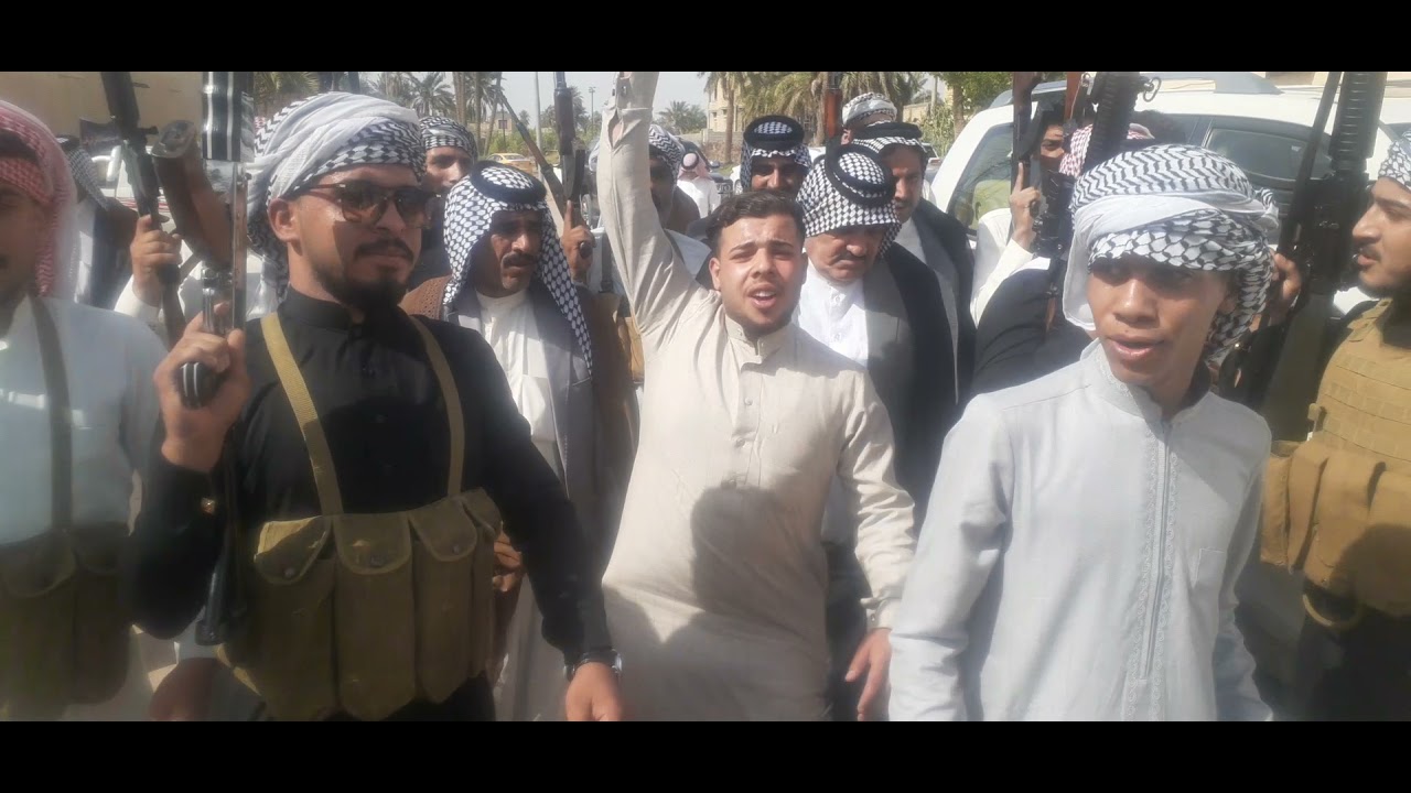 استقال عشائر آل حسان  الشيخ عبود ال منصور ال علي شيخ عام