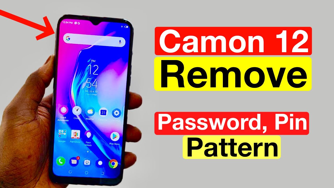 Tecno camon 12 (CC7) remove password || Pin and pattern unlock vs YouGtech