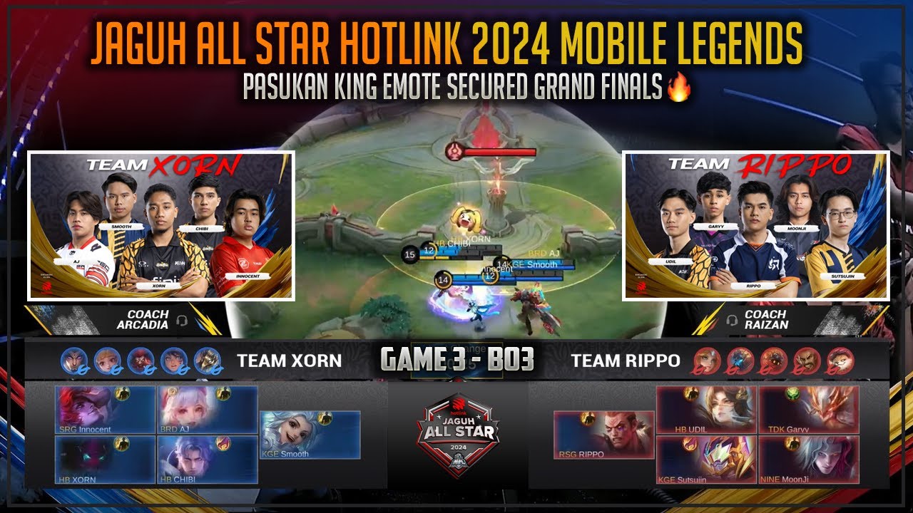 PASUKAN KING EMOTE XORN SECURED GRAND FINALS 🔥 TEAM XORN VS TEAM RIPPO GAME 3 JAGUH ALL STAR 2024