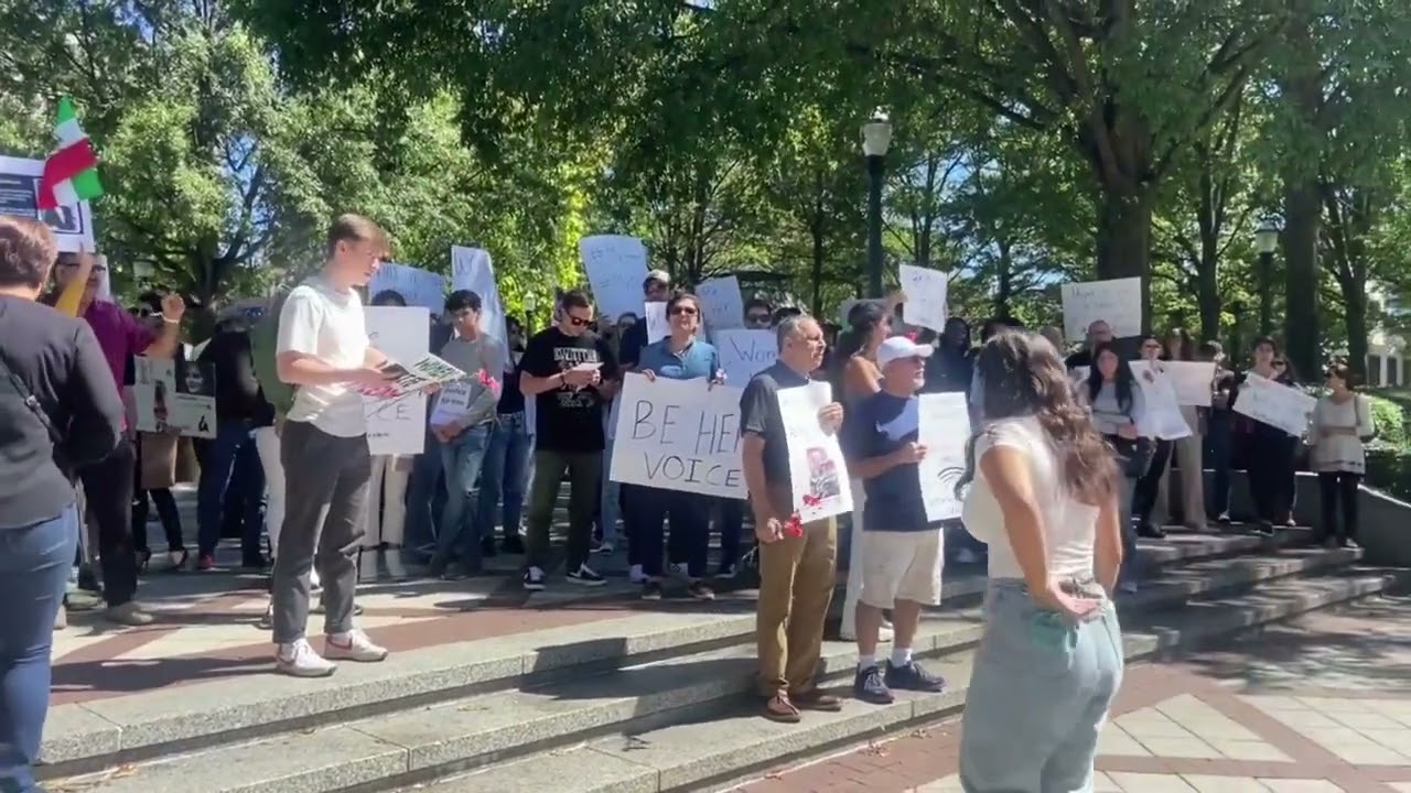 Protesters gather in Birmingham, Alabama to speak out over the death of Mahsa Amini in Iran