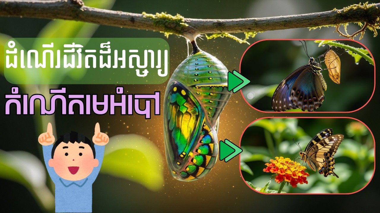 ដំណើរជីវិតដ៏អស្ចារ្យរបស់មេអំបៅ (The Amazing Journey of a Butterfly)#nature