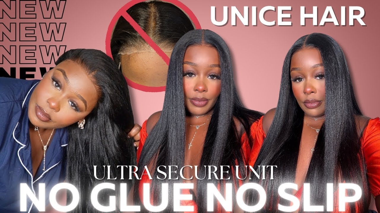 NO GLUE NO SLIP WIG! 😱 STAYS IN PLACE ULTIMATE SLAY! 7*5 YAKI STRAIGHT SHAKE & GO WIG! |UNICE HAIR|