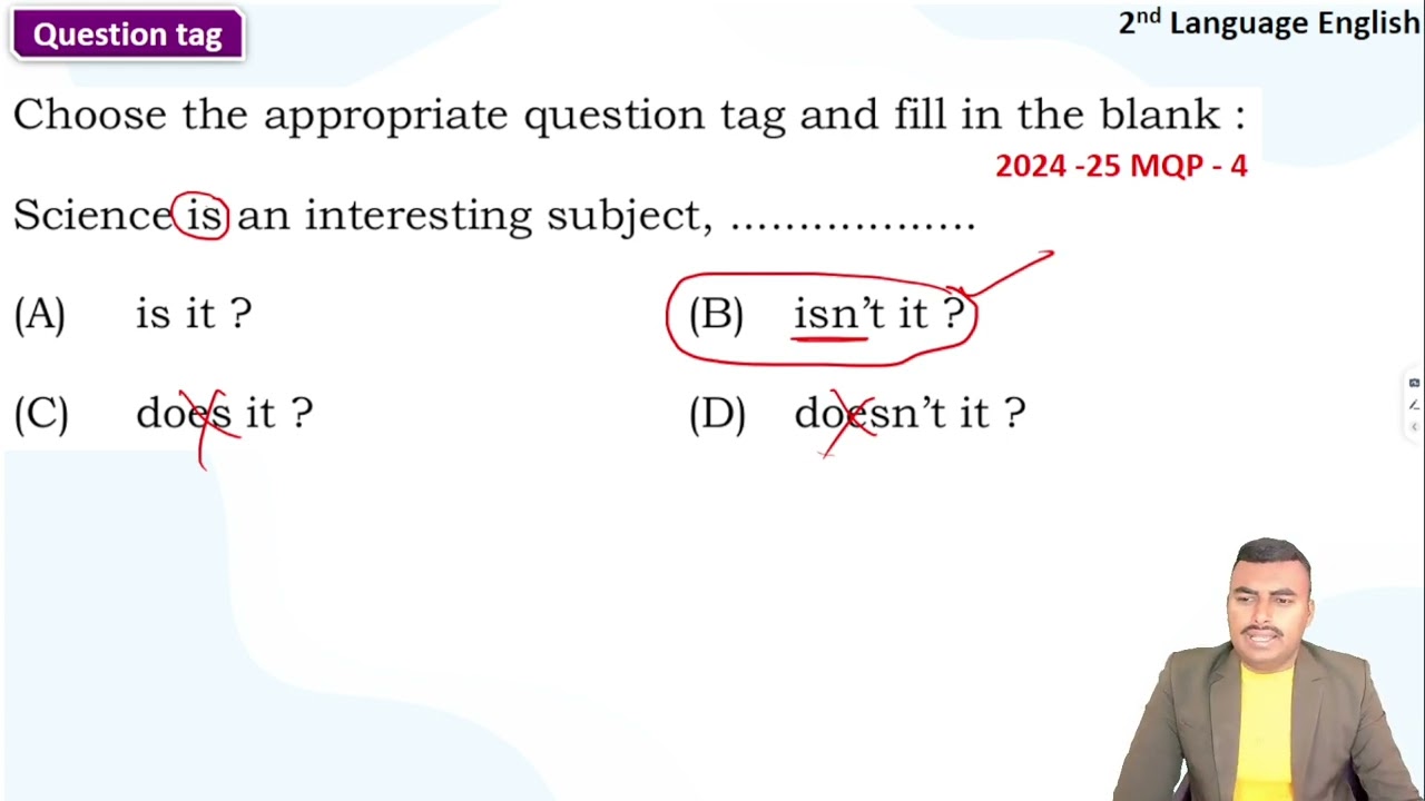 Question Tag - 1Mark ll 10th ll 2nd Language English Grammar