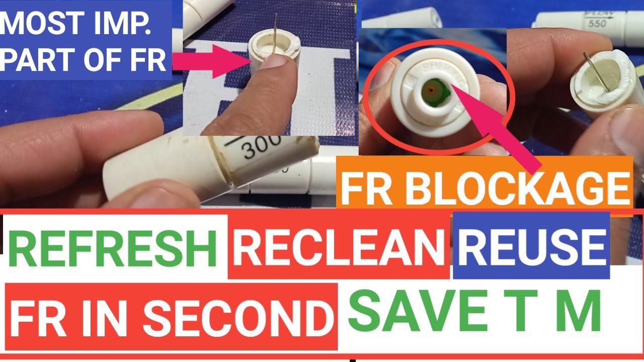 how RO FR (FLOW RESTRICTOR)RECYCLE,REFRESH, REUSE& RECLEAN RO .INSIDE VIEW OF FR.BLOCKAGE SOLUTION.