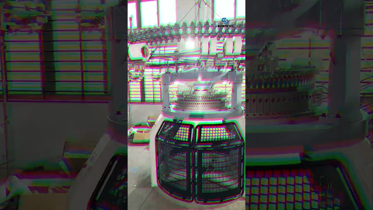 What fabrics can this double jersey circular knitting machine knit?#eastino #knittingmachine