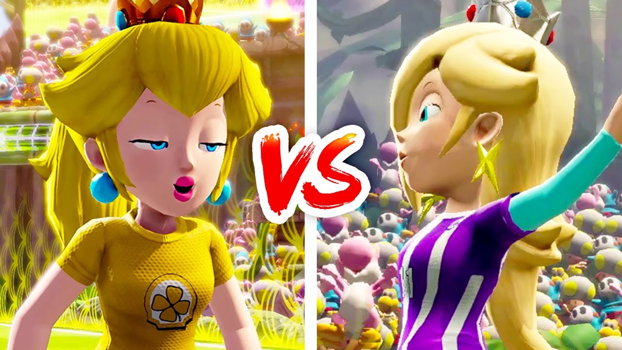 Mario Strikers Battle League - Peach Vs. Rosalina (2 Players)