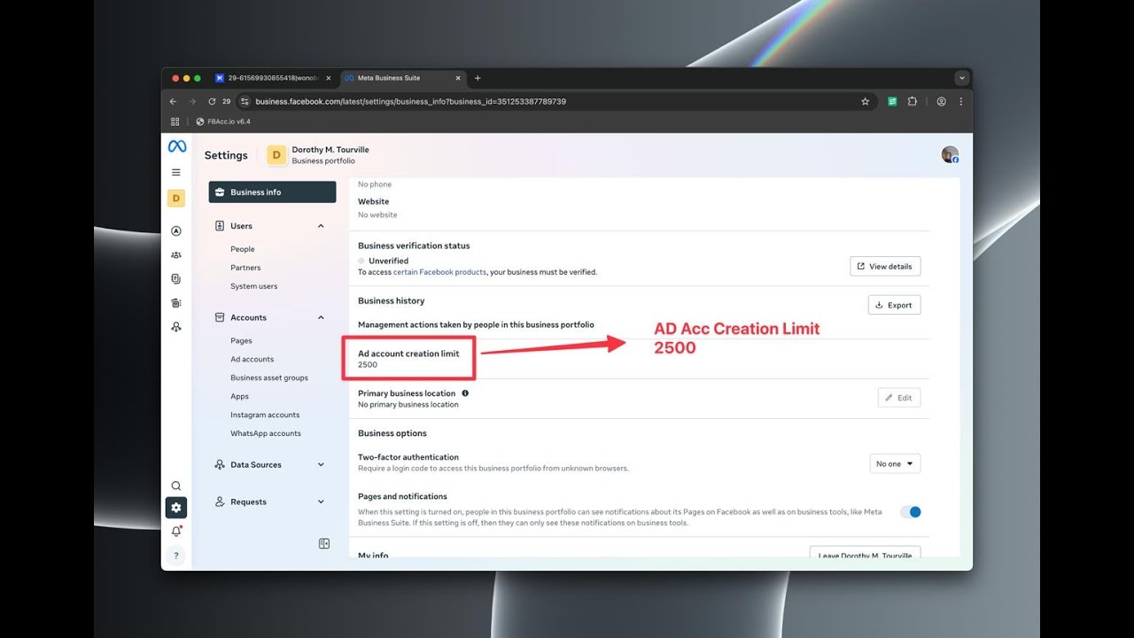 Facebook NEW BM2500 METHOD 🤯 NO LIMIT Ad Account Creation Limit 2500