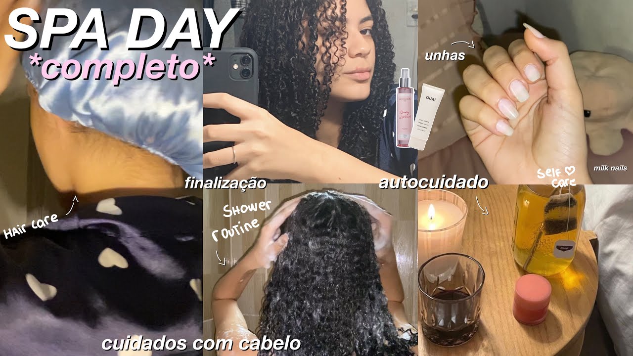 SPA DAY COMPLETO em casa | cabelo, unhas, sobrancelha, skin care, etc…