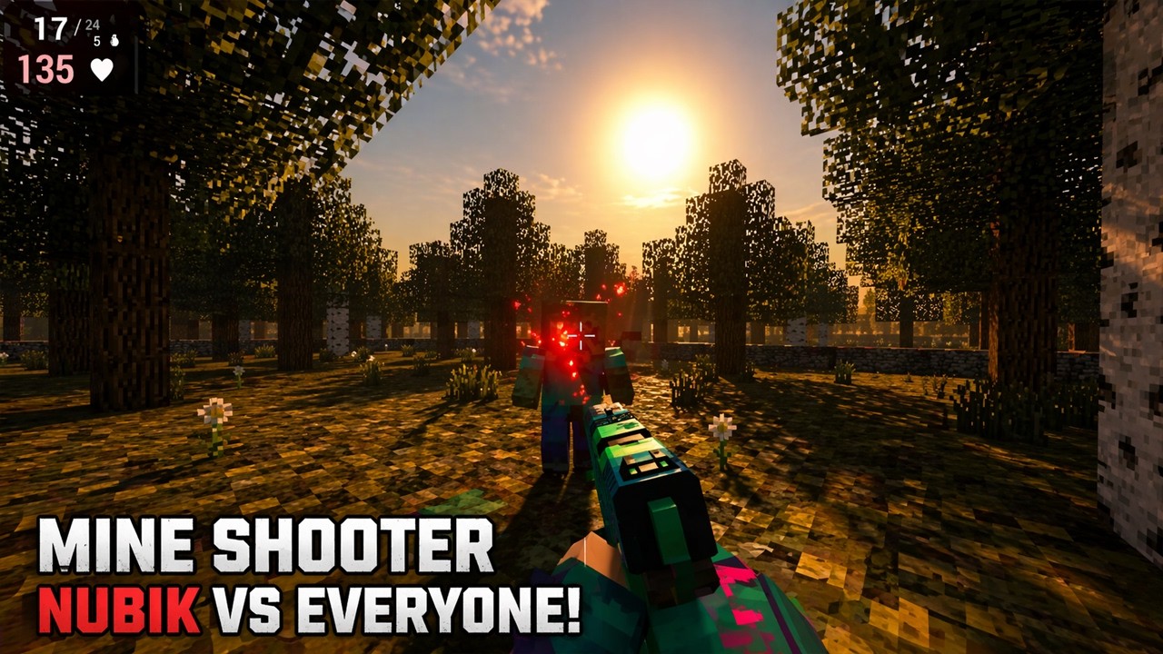Mine shooter: Nubik vs Everyone!  🕹️ Gameplay