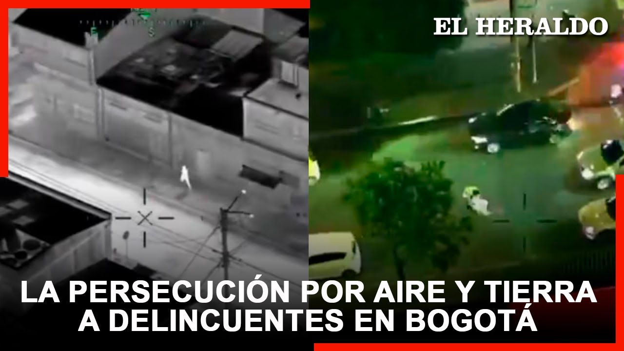 Video así fue la persecución por aire y tierra a delincuentes que habían robado un carro en Bogotá