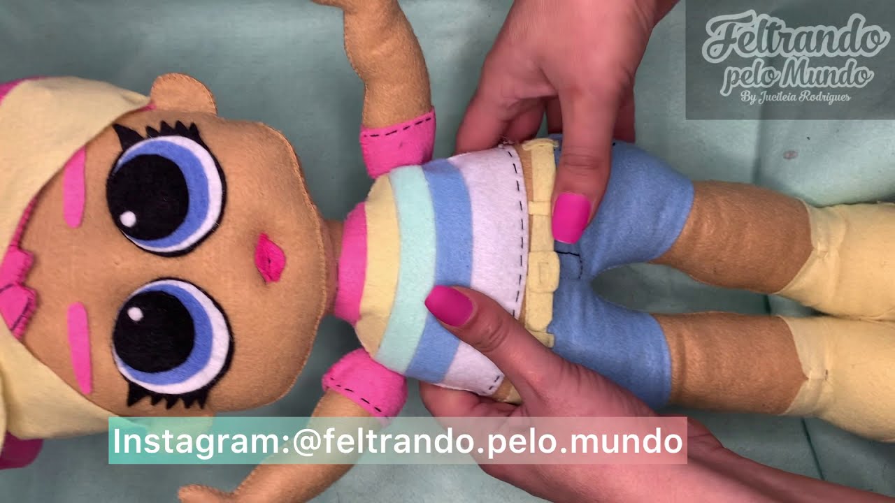 Boneca  LoL em feltro com molde grátis