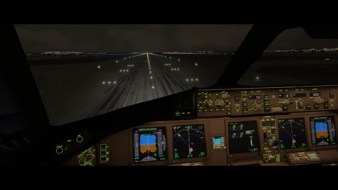 MSFS 2024 PMDG 777 RNP Night Approach Moscow RW24L