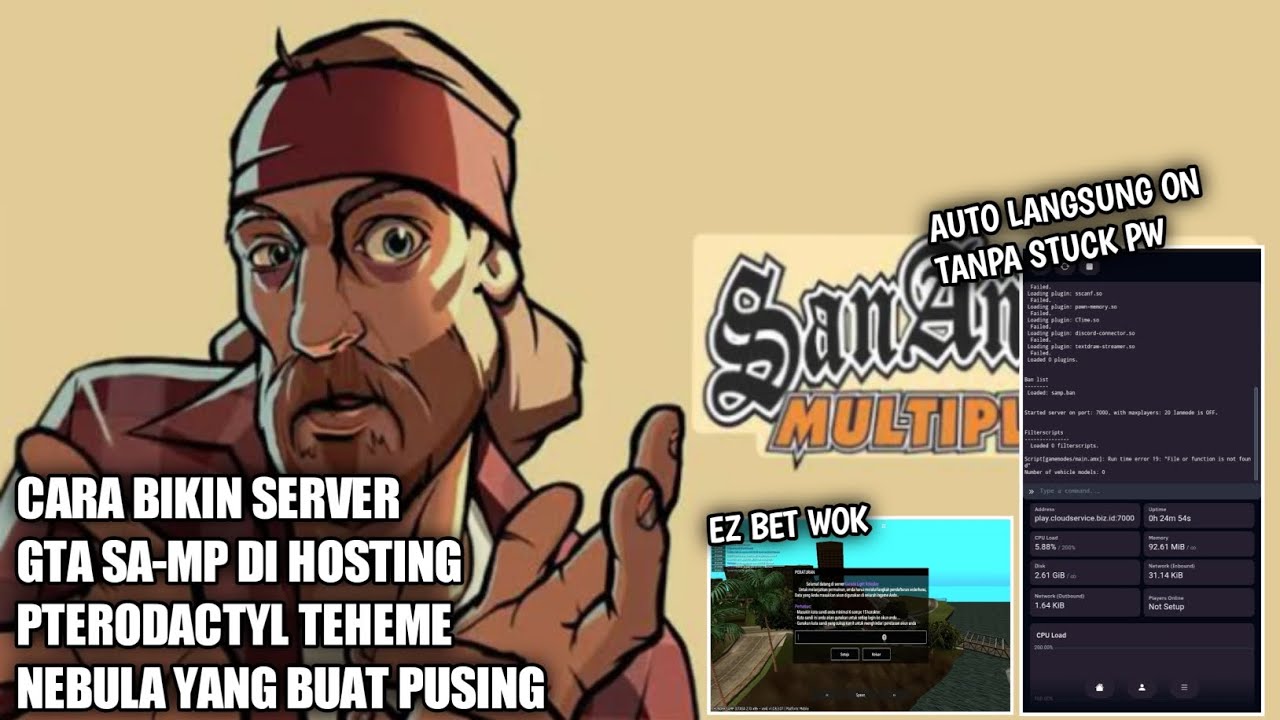 [ TUTORIAL ] SA-MP CARA BIKIN SERVER GTA SAMP DI HOSTING PTERODACTYL TERBARU ANTI STUCK PW ON 24/7