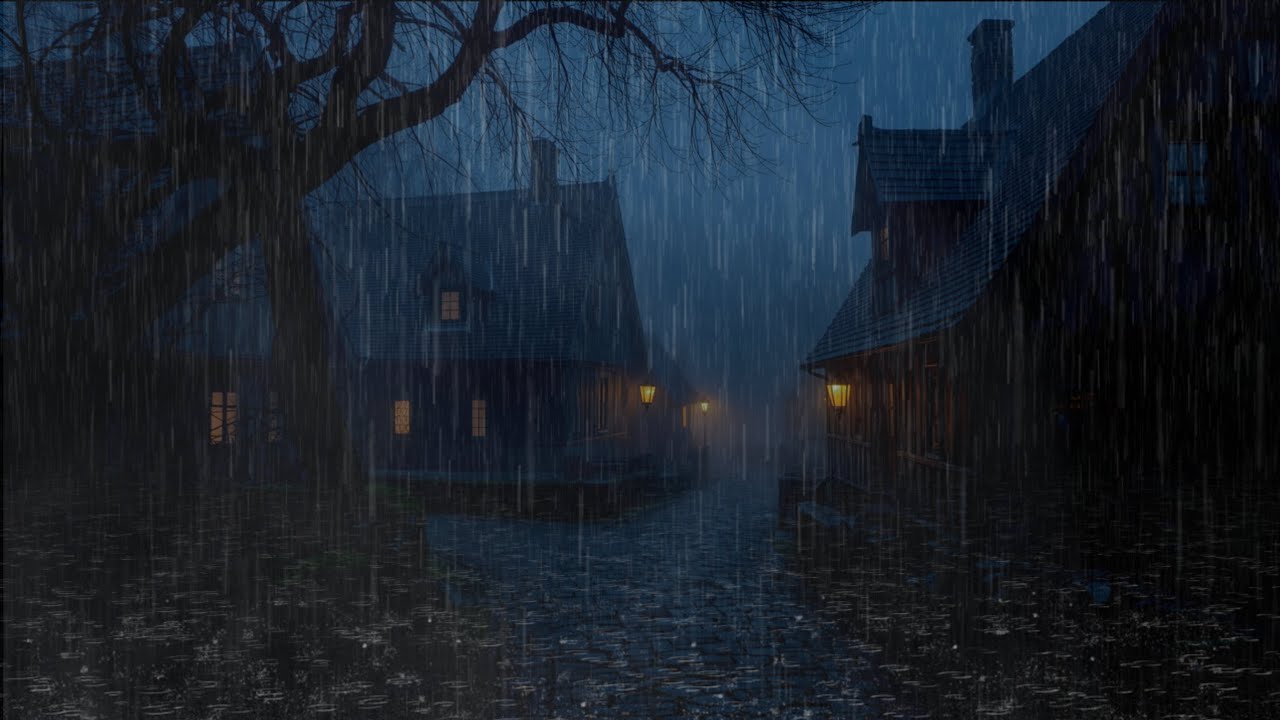 Soft Night Rain on a Lonely Old Street | Deep Relaxation Ambience