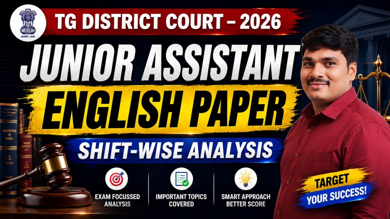 🔥 TG District Court 2026 English Paper Analysis | Junior Assistant | Shift Wise Questions Explained