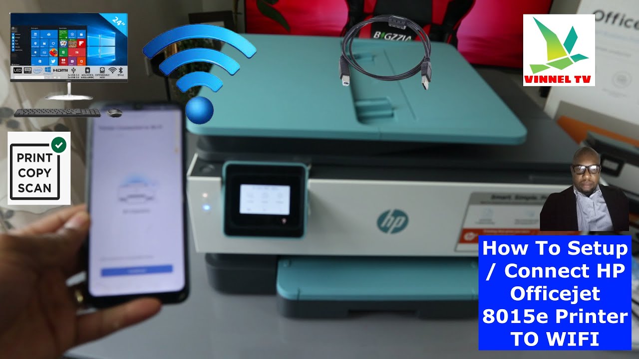 How To Setup / Connect HP Officejet 8015e Printer To WIFI