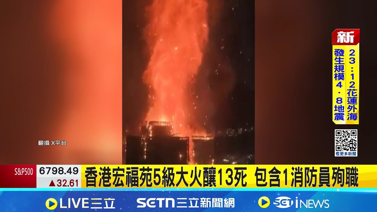 香港宏福苑5級大火釀13死 包含1消防員殉職 直擊竹棚起火秒延燒 8棟樓逾千戶陷火海│記者 顏馨宜│國際關鍵字20251127│三立iNEWS